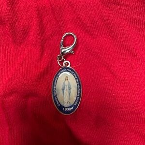 Miraculous Medal Catholic Clip-On Charm Virgin Mary 1830 Devotional Pendant
